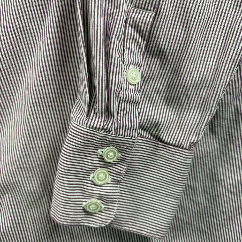 Ariat ReAL Button Down Shirt‎ Womens 1X Purple Striped Logo Sleeve Western - Picture 5 of 12